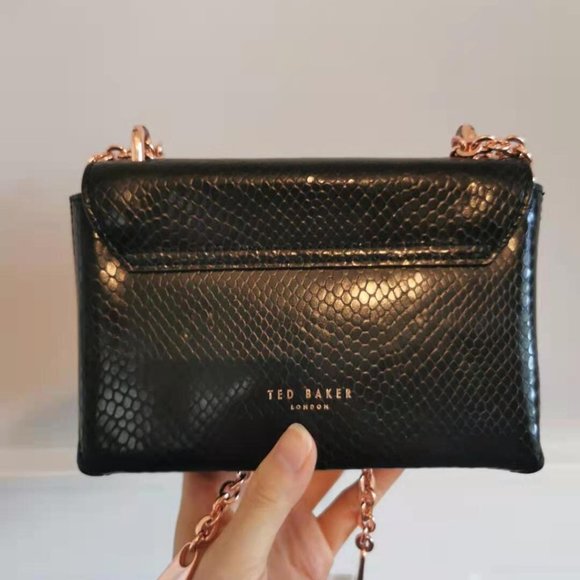 Ted Baker Women's Crystal Bobble Creature Leather Black Small Crossbody Bag - Picture 3 of 4